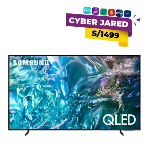 Televisor Samsung Smart TV QLED QN55Q60D de 55 pulgadas, con diseño AirSlim de biseles delgados, base y tecnología Quantum Dot para colores vivos.