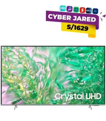 Televisor Smart TV Samsung de 55 pulgadas, modelo UN55DU8200GXPE, con pantalla delgada, tecnología 4K UHD y sistema operativo Tizen.