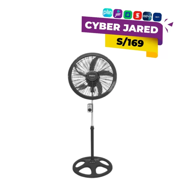 Ventilador de alta potencia (posiblemente de pedestal o piso) Bossko BK-8233VO de 18 pulgadas, con rejilla metálica y motor industrial de 250 Watts.