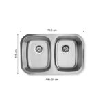 Lavadero Record Atlántico 2 pozas de acero Inoxidable - Imagen 4