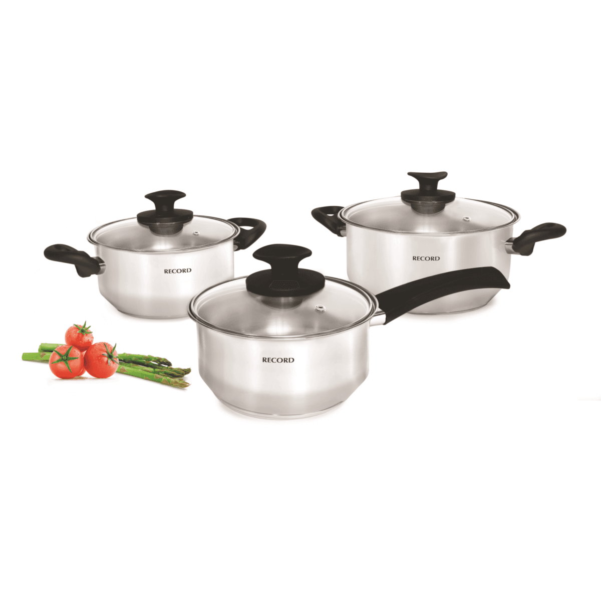 Juego de Ollas Record Encanto Acero Inoxidable 6pz con Tapa/Vidrio - Imagen 2