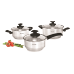 Juego de Ollas Record Encanto Acero Inoxidable 6pz con Tapa/Vidrio - Imagen 2