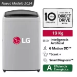 Lavadora de 19Kg LG AI DD Carga Superior Gris WT19DV6T - Imagen 8