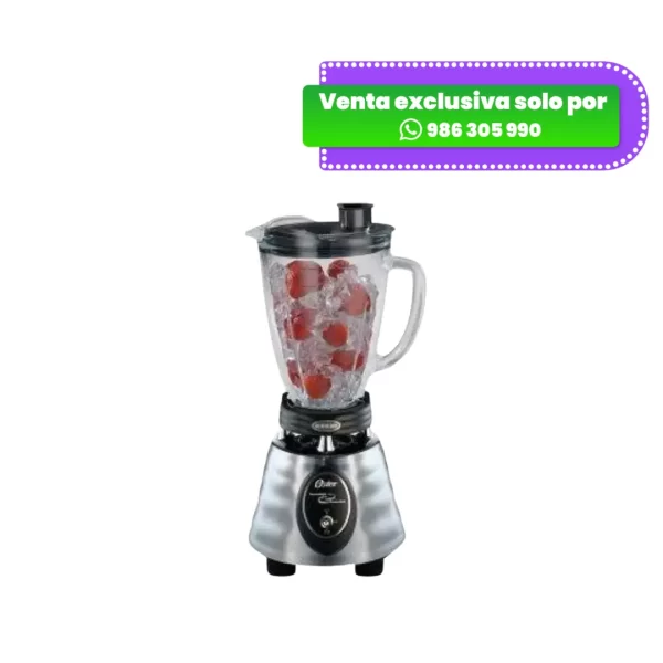 LICUADORA OSTER 600 W REVERSIBLE BEST02-PLATEADO CON VASO PIREX