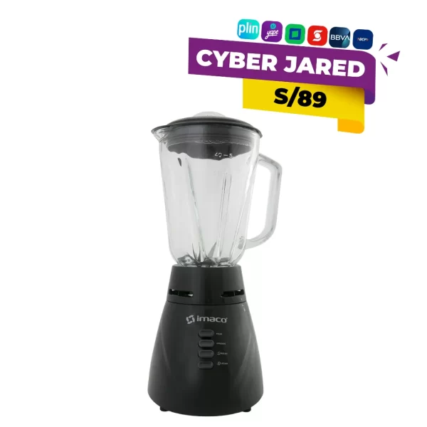 Licuadora IMACO BL4125N negra de 1.25 litros con cuchillas de acero inoxidable
