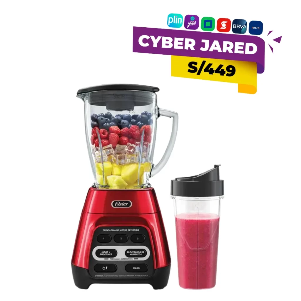 Licuadora Oster BLSTPYG1310RBG reversible de 2 litros con vaso Blend N Go