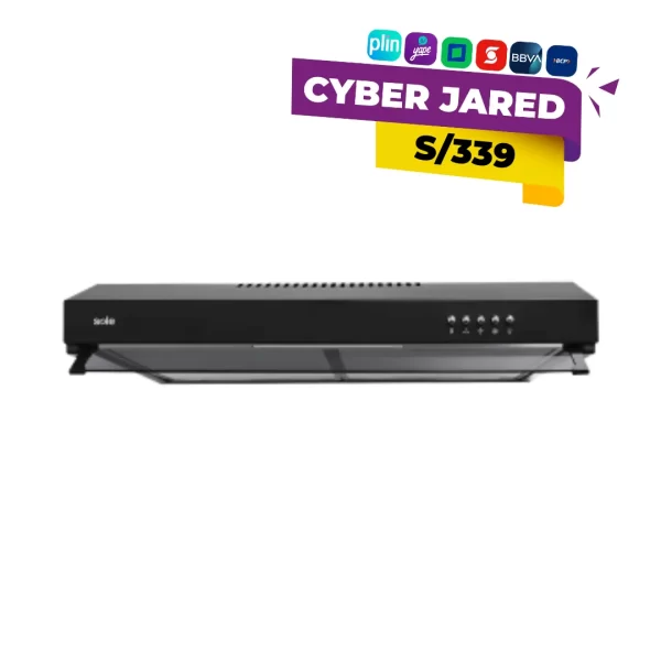 Campana extractora de cocina Sole Nyx de 60 cm de ancho, de color (posiblemente) acero inoxidable, con botones de control e iluminación LED integrada.