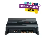 Amplificador estéreo para auto marca Sony línea Xplod modelo XM-N1004 de 4 canales, chasis de aluminio negro con terminales de conexión frontal.