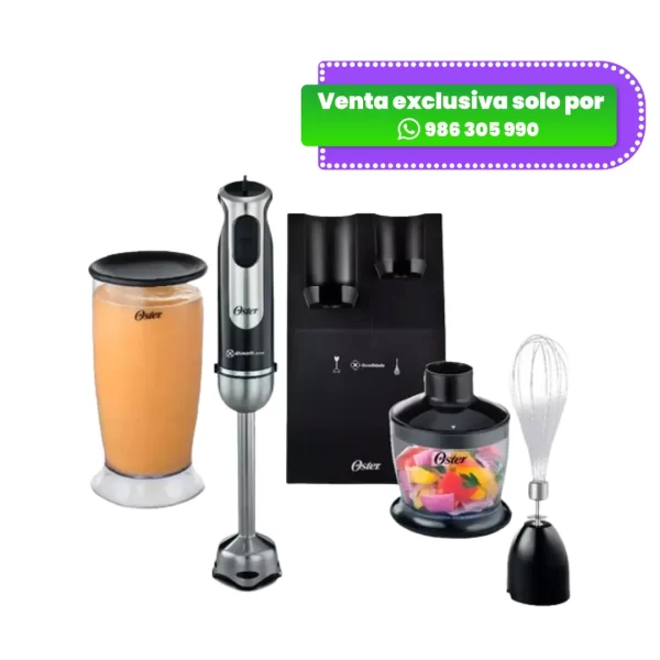 Batidora de inmersión Oster FPSTHB2800 con accesorios, color negro