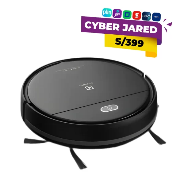 Aspiradora robot Electrolux ERB10 de color negro, modelo Home-e Speed con función 3 en 1: barre, aspira y pasa el paño.