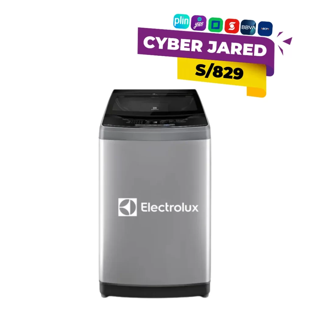 Lavadora de carga superior Electrolux modelo EWIW13F2USVG de 13kg en color gris, con tecnología Water Care, lavado inteligente y doble filtro de pelusas.