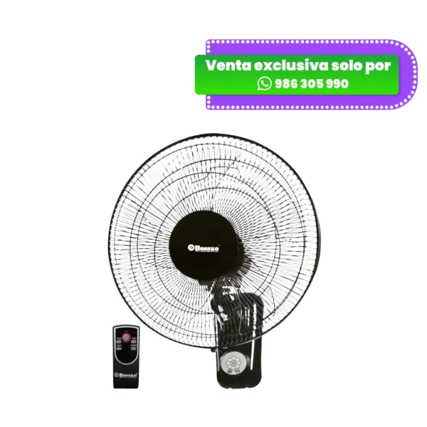 Ventilador de Pared de 16" con Control Remoto Bossko BK-8452PD