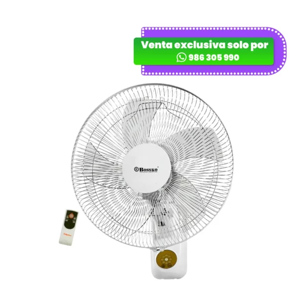 Ventilador de Pared Bossko 16" con Control Remoto BK-8450PD - Motor Silencioso