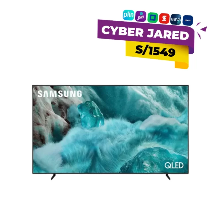 Smart TV Samsung de 55 pulgadas modelo QN55Q7FAAGXPE con tecnología QLED 4K, Samsung Vision AI, control solar y asistente de voz Bixby.