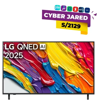 Smart TV LG de 55 pulgadas modelo 55QNED82ASG con tecnología QNED 4K, procesador alpha 7 con IA de séptima generación y diseño ultra delgado.