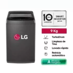 Lavadora LG de 9kg con Tecnología TurboDrum y Limpieza de Tina - Negro (WT9BVTB) - Imagen 9