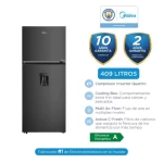 Refrigeradora Midea 409L Top Mount Inverter con Dispensador - Negro Inox (MDRT580MTR28PEWD) - Imagen 10