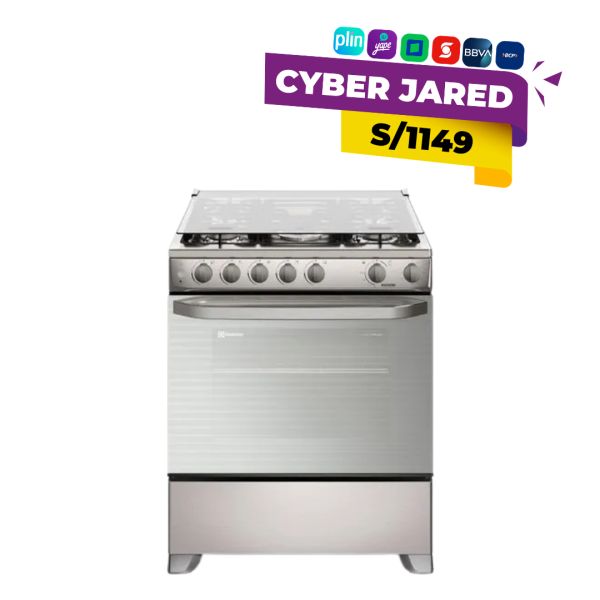 Cocina Electrolux FE5LMR 5 Hornillas Inox 76cm con VaporBake