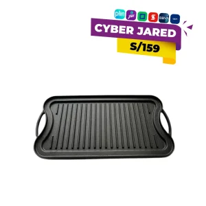 Plancha Grill de Hierro Fundido Reversible con Asas - 51 x 25 cm