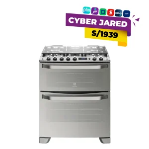 Cocina Pie Doble Horno Gas 5 Quemadores Electrolux Triple Llama 76 cm 76DXR-CL