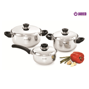 Ollas Record Basic Set Acero Inoxidable 6pz con Tapa/Acero