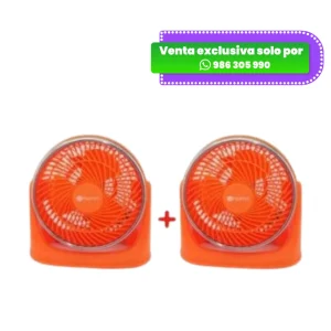 Combo 2 Ventilador De Suelo Fujitec CF-4008 De 8"-Anaranjado