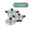 Juego de Ollas FINEZZA de Acero Inoxidable de 6 Piezas FZ-1048TS