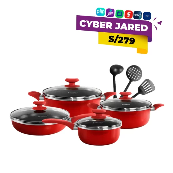 Juego de Ollas Finezza FZ-1625T Rojo 11 Pzs | Oferta y Características