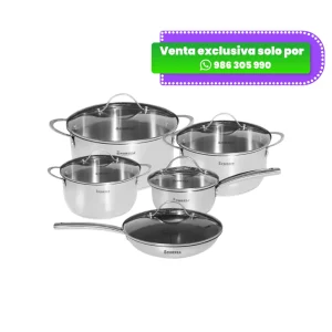 Juego de Ollas de Acero Inoxidable FINEZZA de 10 Piezas FZ-982AE-IN