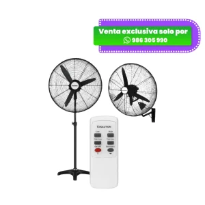 Ventilador Industrial Evolution Huracán de 30 Pulgadas (300W) con Control Remoto y Función 2 en 1