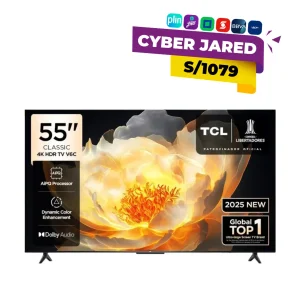 Televisor TCL 55" LED 4K UHD con Google TV y Procesador AiPQ - Modelo 2025 (55V6C)
