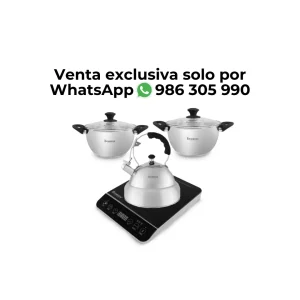 Cuatricombo Finezza Cocina de inducción + Olla 2.2 Lts + Olla 4 Lts + Tetera