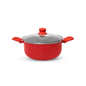 Olla Antiadherente Ultragranito Rojo de 24 Cm FINEZZA FZ-X334TM