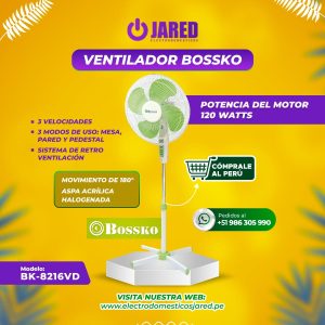 Ventilador Bossko BK-8216VD – Motor de 120W