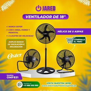 Ventilador Oster OMF831 de 18″ - Negro