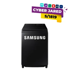 Lavadora Samsung de carga superior color negro de 19 kg modelo WA80F19S8BPE.