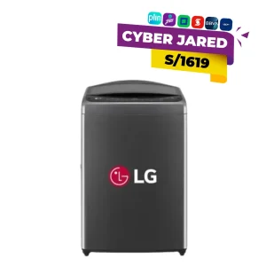 Lavadora LG Carga Superior WT17BV6T AI DD gris de 17 kg con panel digital y tapa de vidrio templado.