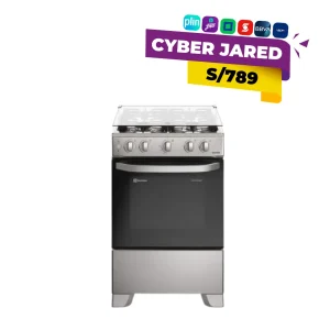 Cocina Electrolux FE4ISR de 4 hornillas silver frente a fondo blanco