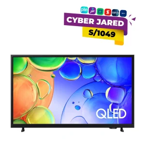 Televisor Smart TV Samsung QLED de 40 pulgadas modelo QN40Q5FAAGXPE con pantalla encendida mostrando colores vivos.