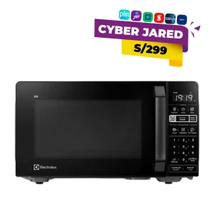 Microondas Electrolux EMDZ20S2GAB de 20 litros color negro con panel digital.