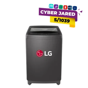 Lavadora LG WT13BVTB de carga superior negra.