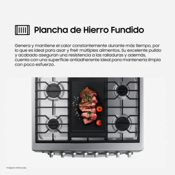 Cocina a Gas Samsung NX52T7322PS/PE 5 Hornillas Mirror Look - Imagen 7