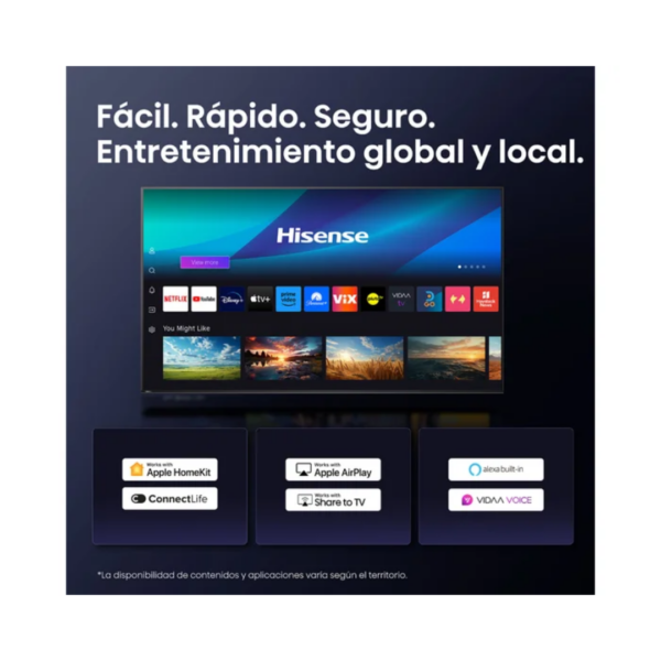 Televisor Smart TV Hisense 55" QLED 4K con Escalador AI y Dolby Vision Atmos (55Q6QV) - Imagen 2