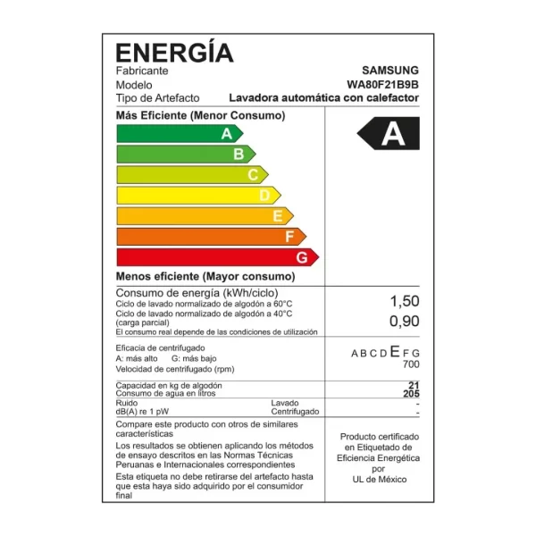 Lavadora Samsung AI Wash 21kg WA80F21B9BPE - Imagen 14