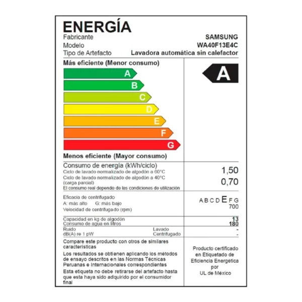 Lavadora Samsung 13kg Inverter Gris WA40F13E4CPE - Imagen 15
