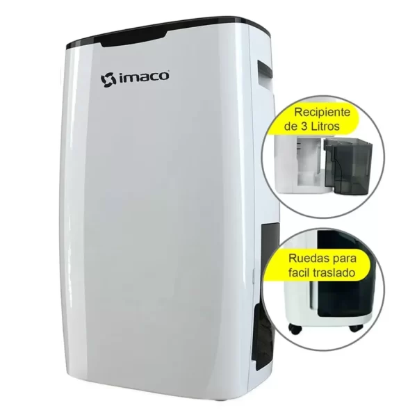 Deshumedecedor Digital Imaco de 20 Litros con Tanque de 3L y Ruedas (DHE20) - Imagen 5