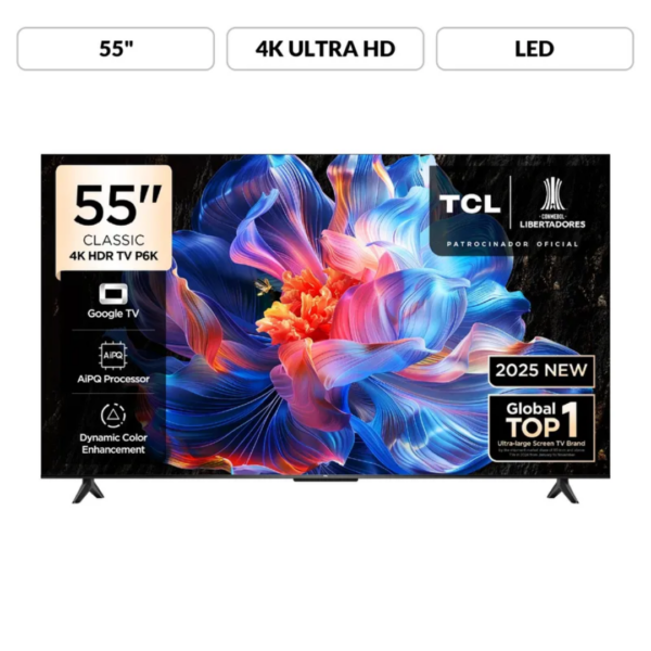 Televisor TCL 55" 4K HDR Google TV con Procesador AiPQ - Modelo 2025 (55P6K) - Imagen 4