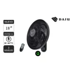 Ventilador de Pared de 18" con Control Remoto Daju DT-186 - Imagen 3