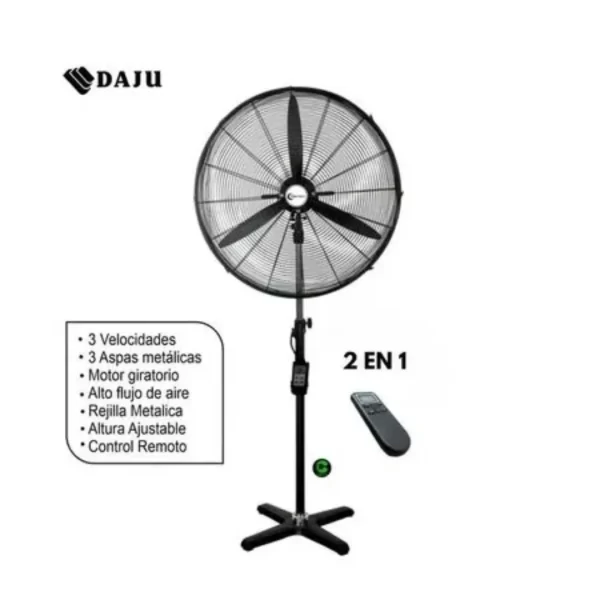 Ventilador Industrial DAJU de 30 Pulgadas (230W) 2 en 1 con Control Remoto y Oscilación 180° (DT-31C) - Imagen 4