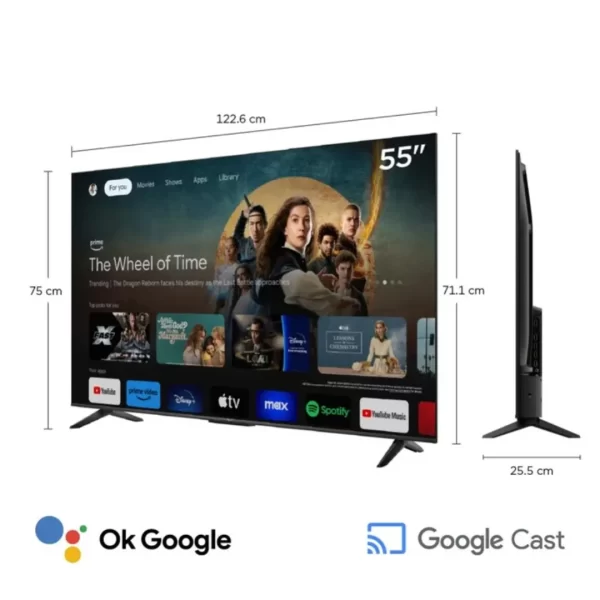 Televisor TCL 55" LED 4K UHD con Google TV y Procesador AiPQ - Modelo 2025 (55V6C) - Imagen 6